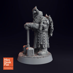 Ukko Hakka - The Dwarfs D&D Miniature - Horned Dwarf Guardian for Fantasy Tabletop RPGs - board game expansion set - BoardGeekFox