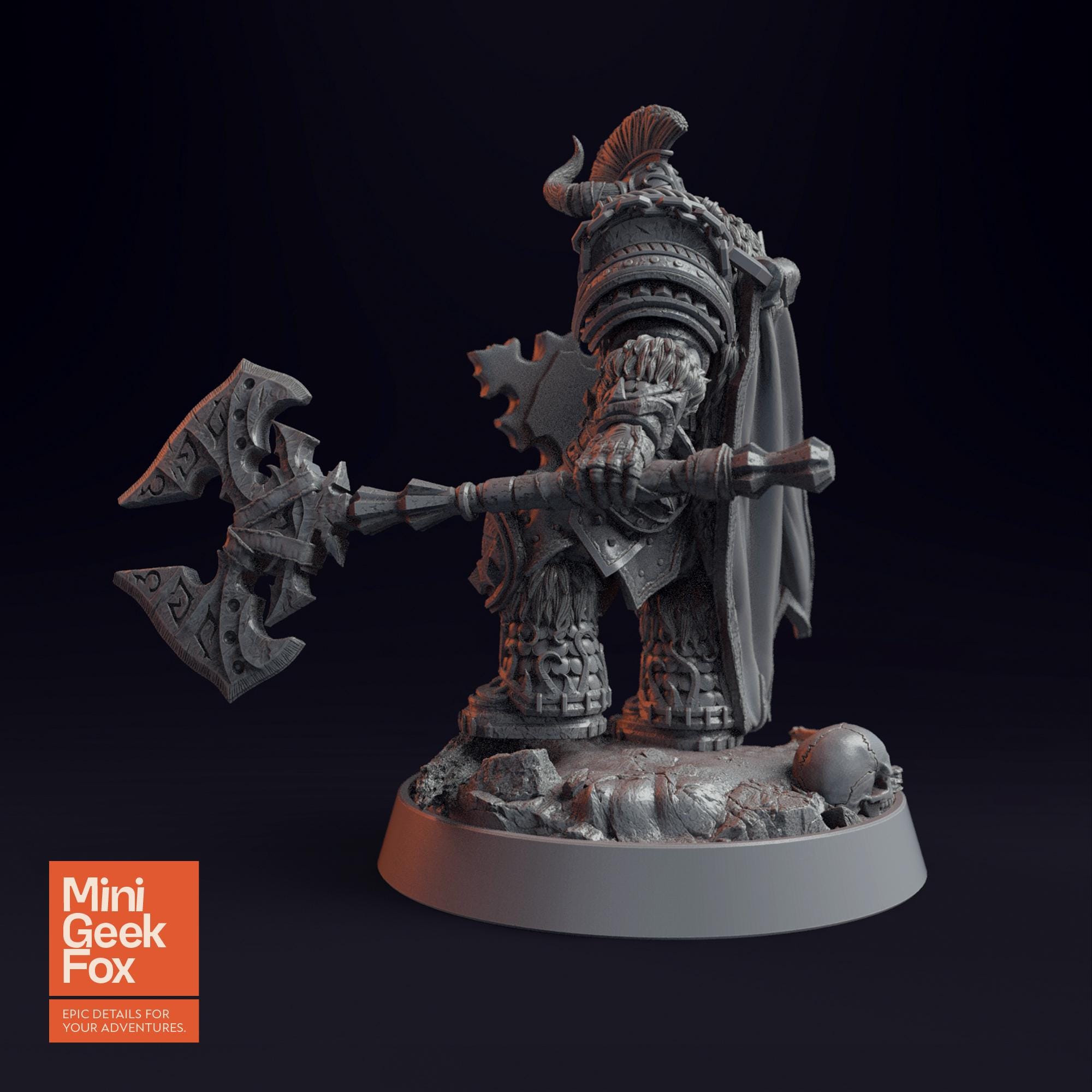 Marius Heartcleaver DnD Miniature - Battle-Ready Warrior with Axe & Shield for Fantasy Tabletop RPGs - board game expansion set - BoardGeekFox