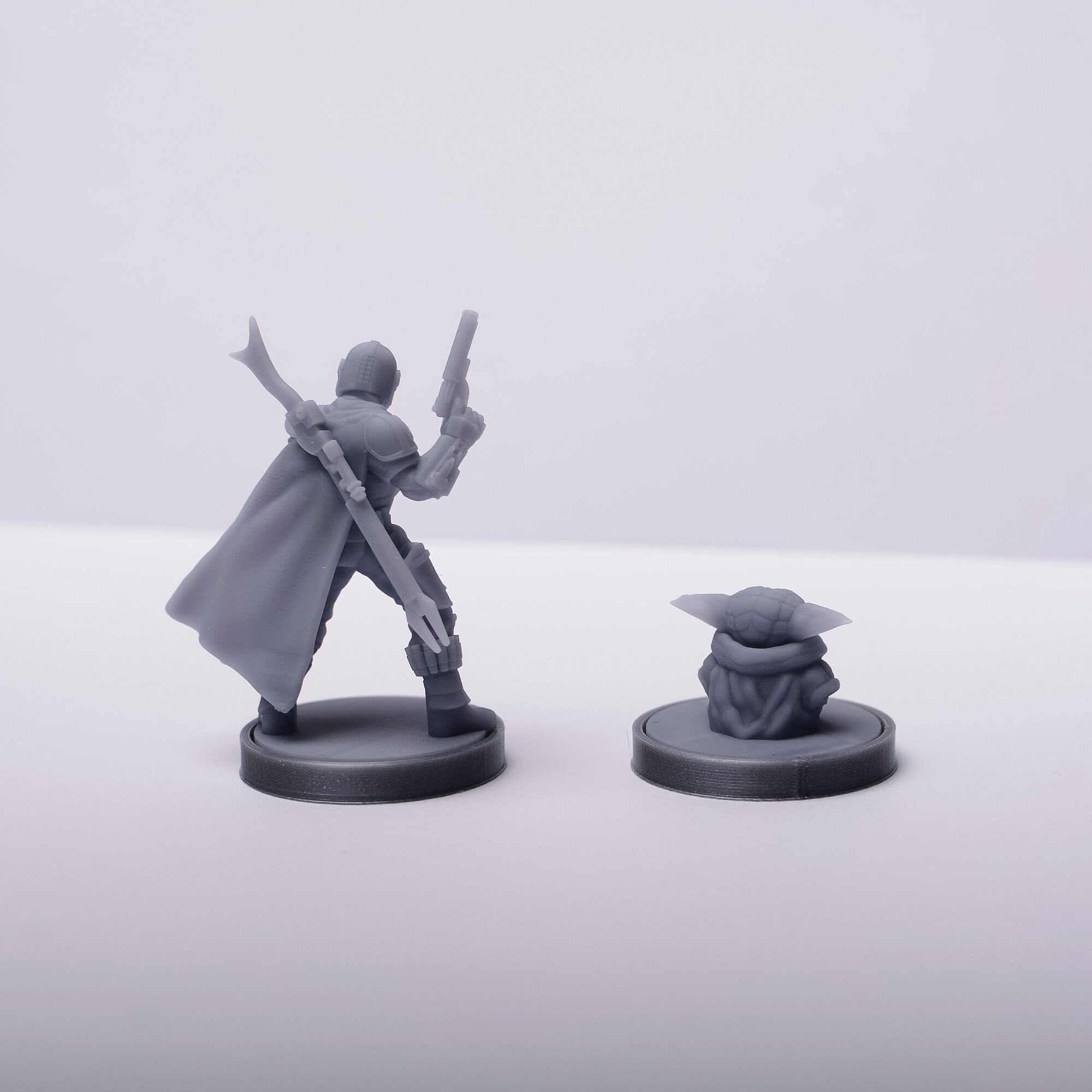 Mandalorian and baby Yoda miniature for boardgames - board game expansion set - BoardGeekFox