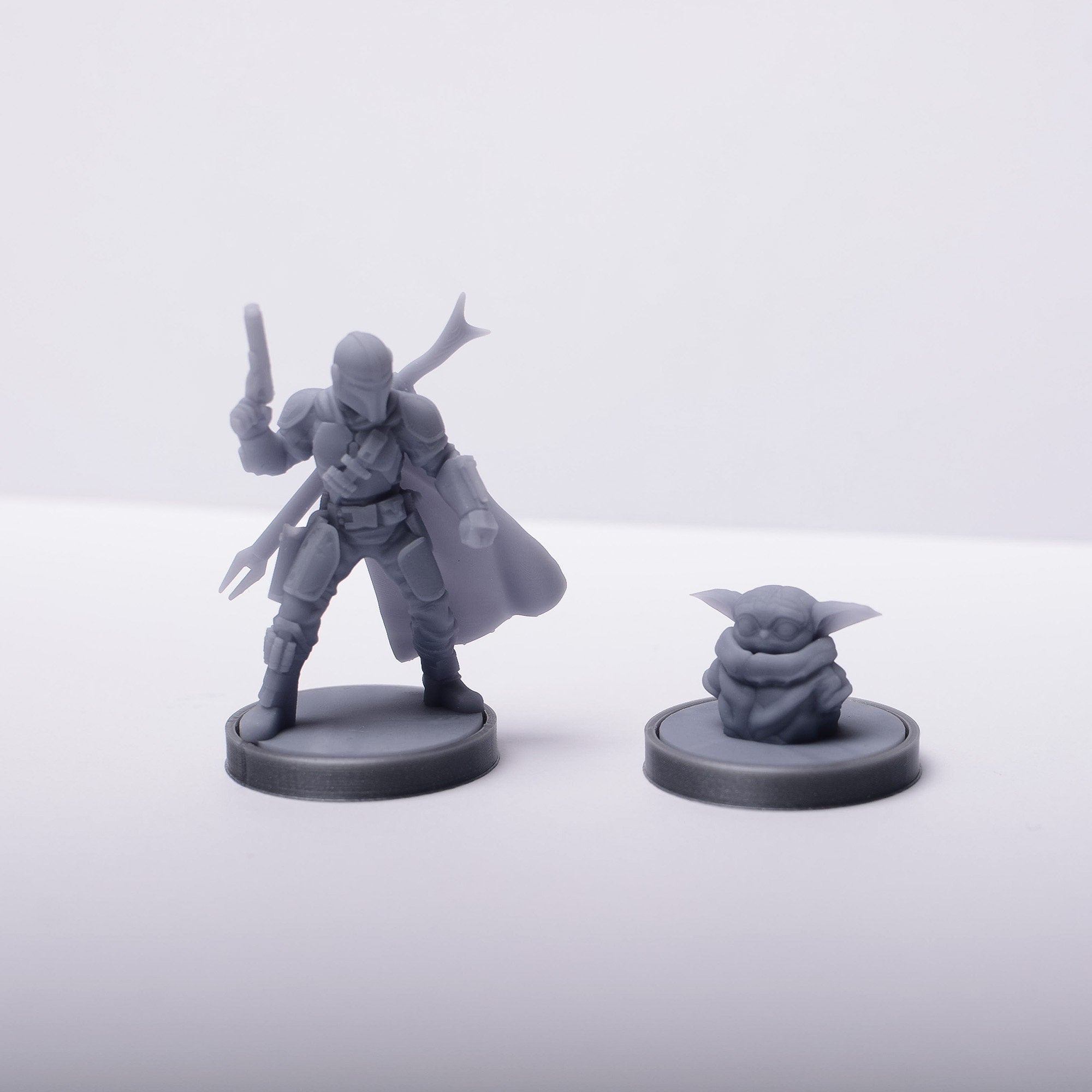 Mandalorian and baby Yoda miniature for boardgames - board game expansion set - BoardGeekFox