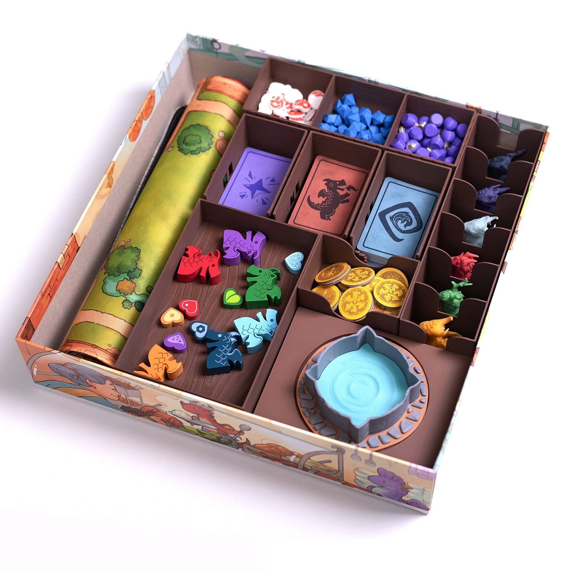 Flamecraft Organizer: Magical Game Setup, Works with Sleeved Cards