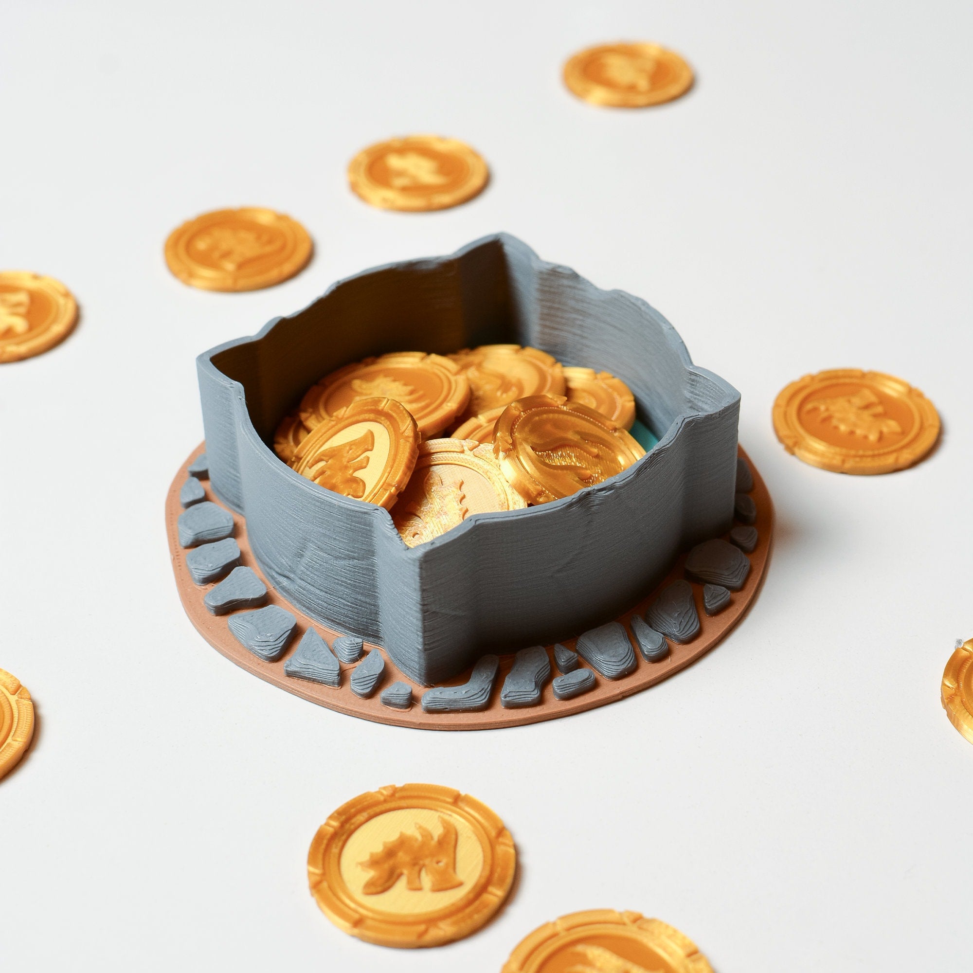 Flamecraft Coin: 3D Printed Golden Token Set