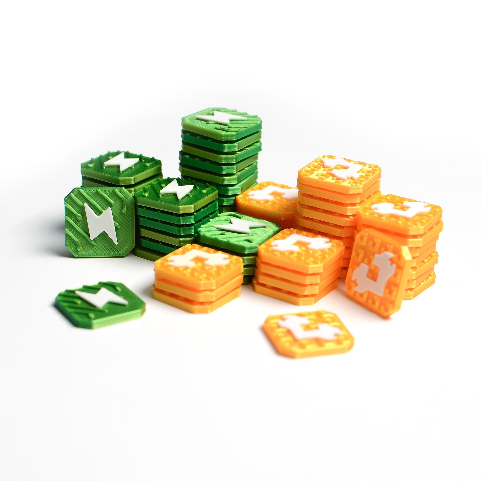 SETI: Credit & Energy Token Set – 60 Custom Game Tokens (30+30) for Board Game Upgrade
