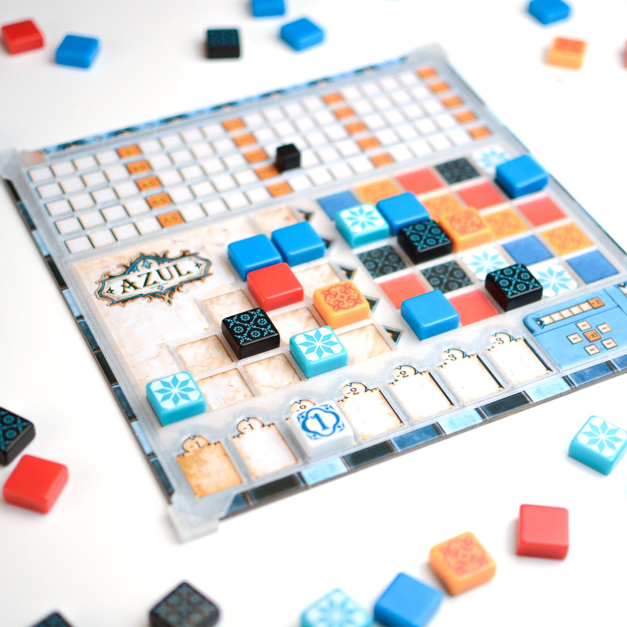 Azul Game Board Overlay – Transparent 3D Printed Tile Holder | 1 Piece or Set of 4