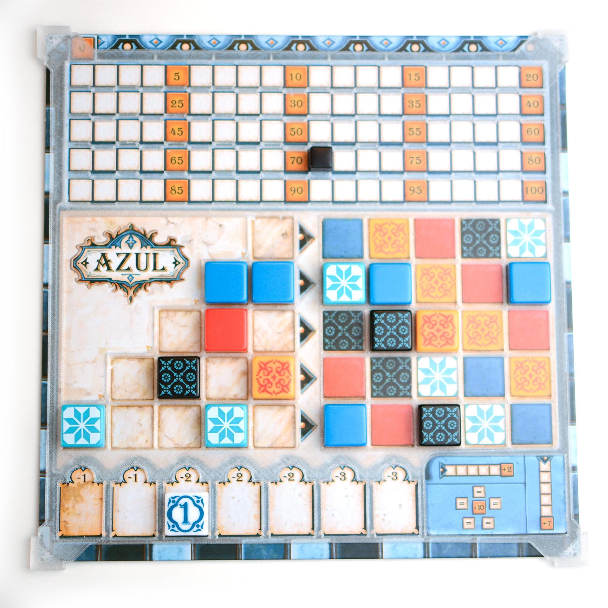 Azul Game Board Overlay – Transparent 3D Printed Tile Holder | 1 Piece or Set of 4