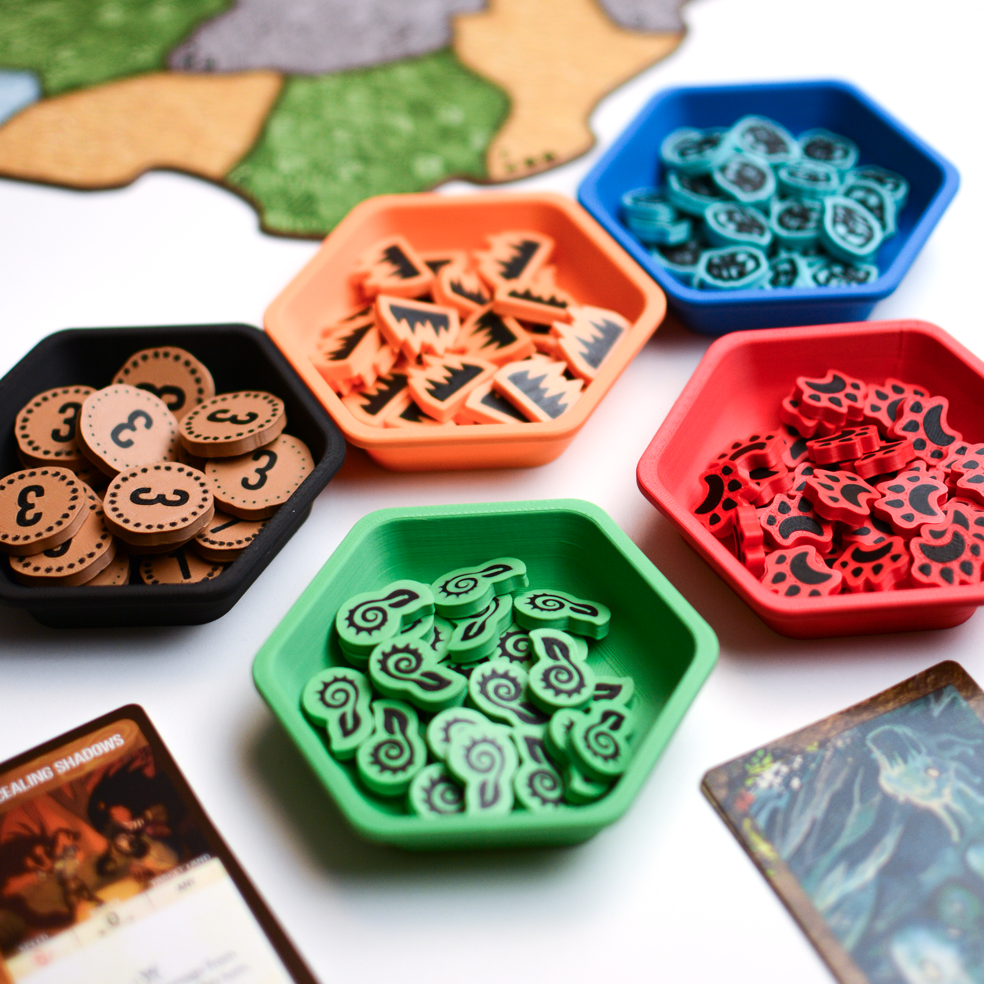 Hexagonal Token Holder – Budget Version - board game expansion set - BoardGeekFox 