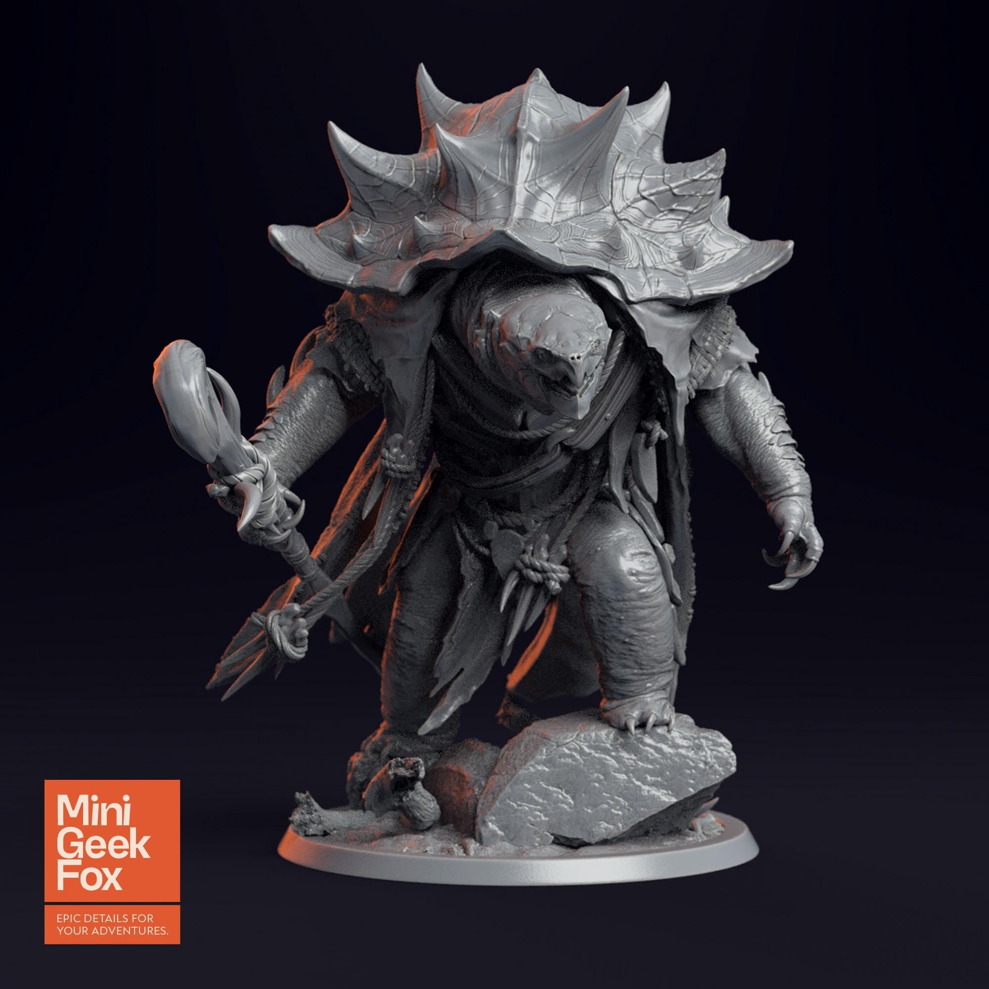 ShellBack ShellSpike Turtle Miniature - Unique Fantasy, Tabletop RPG Monster