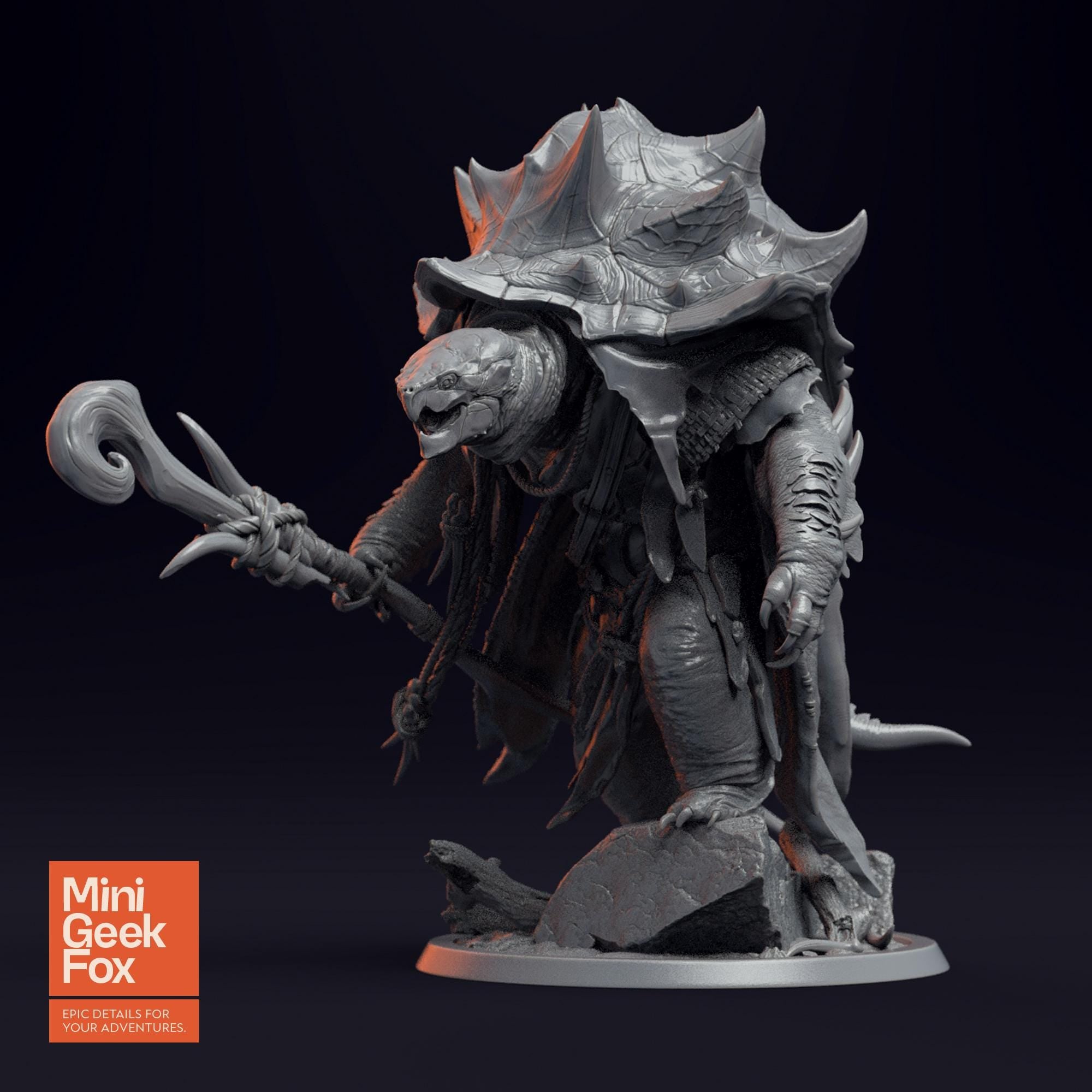 ShellBack ShellSpike Turtle Miniature - Unique Fantasy, Tabletop RPG Monster