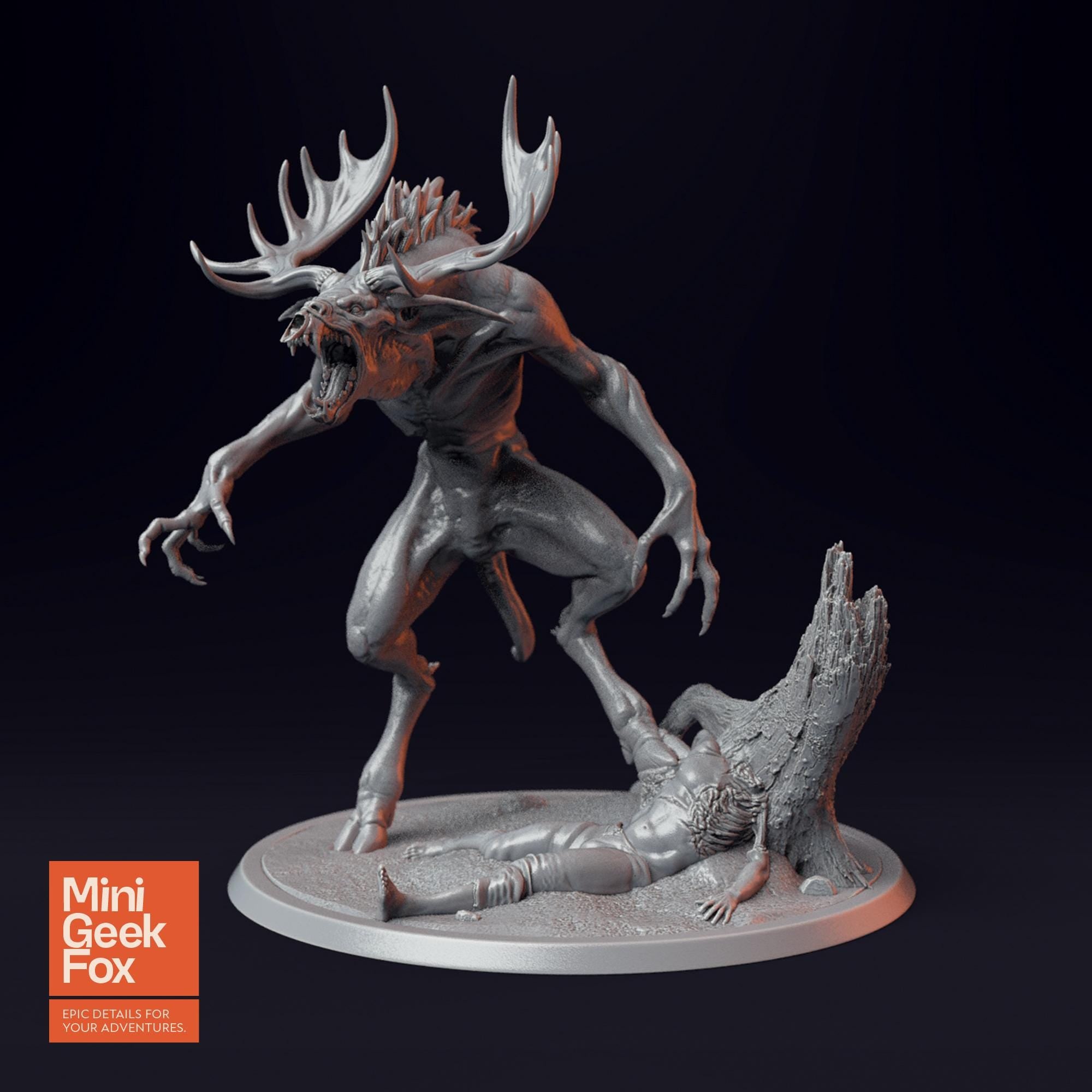 Wendigo Miniature - DnD Monster, Fantasy Tabletop RPG, Highly Detailed Resin Model