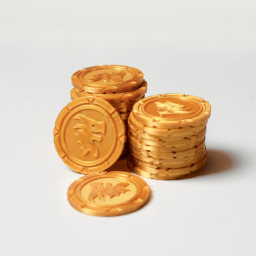 Flamecraft-Münze: 3D-gedrucktes goldenes Token-Set